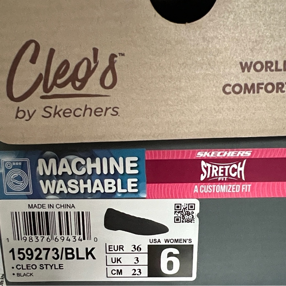 Cleo Style Sketchers Black Size 6 M Style 159273/BLK